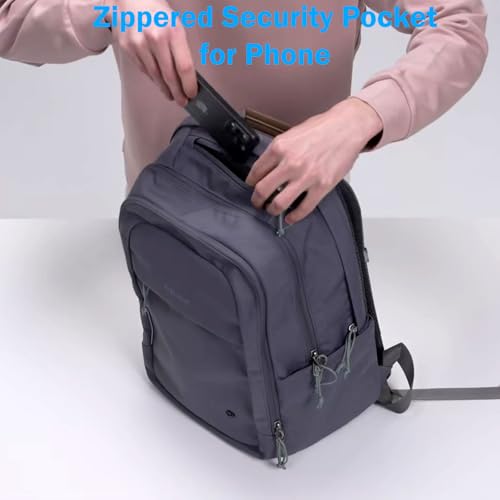 PUREVAVE Laptop Backpack Water Resistant YKK Zippers Travel Study - color: Gray