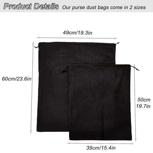 2 Piece Set Dust Cover Bags for Handbags,Purses,Shoes,and Boots - color: Black