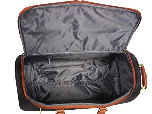 Steve Madden Designer Carry On Luggage Collection - Lightweight 20 Inch Duffel Bag- Weekender Overnight Business Travel Suitcase with 2- Rolling Spinner Wheels (Global Black) - color: Global Black