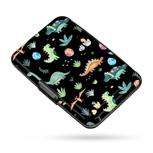Credit Card Holder RFID Aluminum card case Dinosaurs mini Wallet Women Men