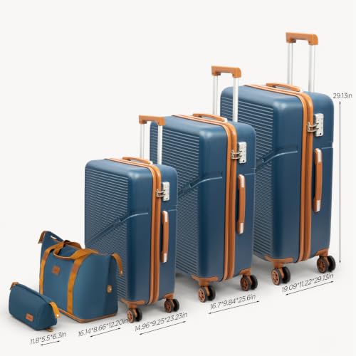 Cosbarn Luggage Sets, Durable 20,24,28 inch Suitcase Sets With Wheels - color: Navy