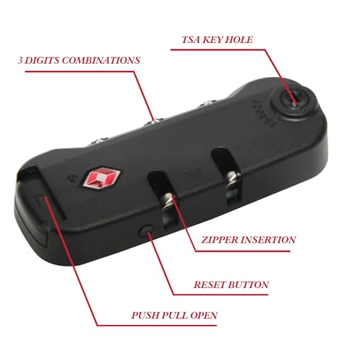 Zoofen 2 Pack Luggage Lock TSA007 Security Lock Luggage Suitcase Baggage Lock - style: TL-A