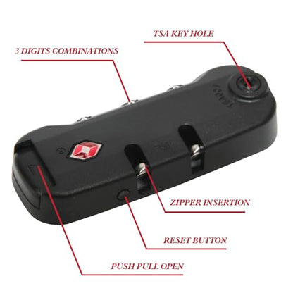 Zoofen 2 Pack Luggage Lock TSA007 Security Lock Luggage Suitcase Baggage Lock - style: TL-A