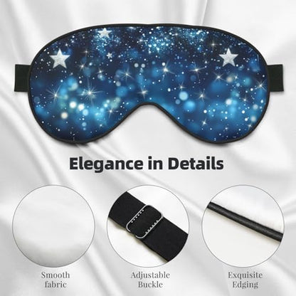 Glittering Star Sleep Mask Eye Mask with Adjustable Strap Eye Sleep Shade Cover Blocks Light for Women Men Airplane Travel Nap - color: Glittering Star