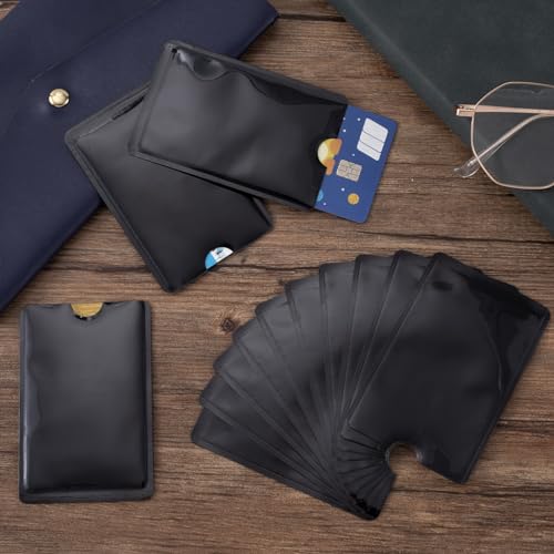 OIIKI 20PCS RFID Blocking Sleeves for Credit Card, Black - color: Black