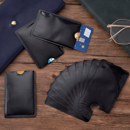 OIIKI 20PCS RFID Blocking Sleeves for Credit Card, Black - color: Black