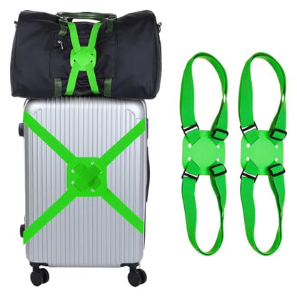 Adjustable Luggage Straps 39-79" Suitcase High Elastic Strap,Green - color: Green