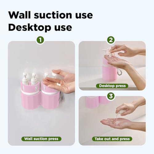 YOTIME 4in1 Travel Dispenser Bottle, TSA Approved Travel Size Containers - color: Pink
