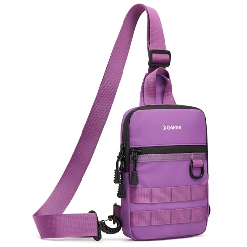 G4Free Small Crossbody Sling Bag, Mini Tactical EDC Chest Bag for Men - color: Purple