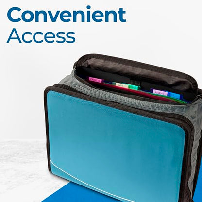 Case-it School Zipper Binder | 3" O-Rings | 600-Sheet | D-146 Aqua Marine - color: L Blue Aqua, size: 1 Pack