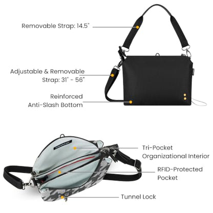 Sherpani Mei, Small Anti-Theft Crossbody Purse - color: Houndstooth