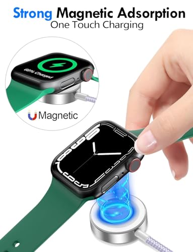 2Pack Travel Essentials for Apple Watch Charger,3-in-2 Multi Charging Cable - color: White, size: 2Pack-6 FT