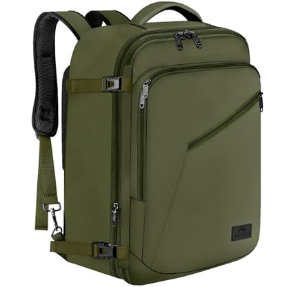 MATEIN Expandable Air Travel Backpack, Light Weight Carry on Backpack - color: Olive Green, size: X-Large