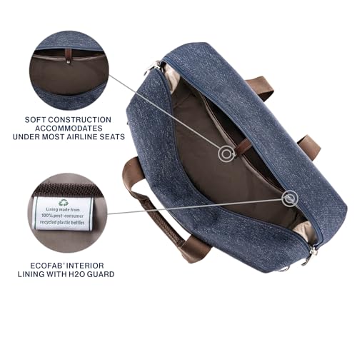 Travelpro Platinum Elite Carry on Soft Travel Underseat Tote Bag, Weekender, Overnight, Men and Women,16.5 Inch - color: True Navy Blue