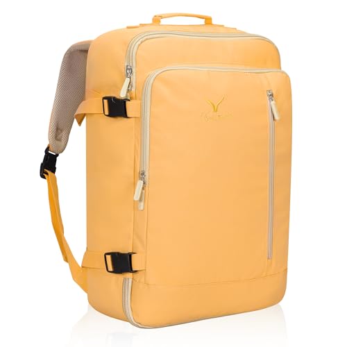 Hynes Eagle 38L Flight Approved Backpack Carry On Travel Bag for Men Women - color: Yellow