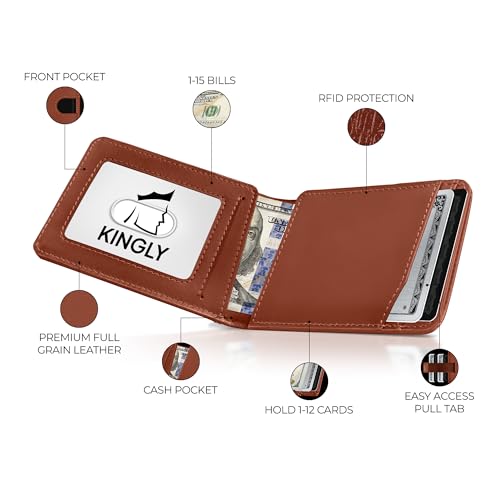 Kingly Cash Pocket Slim Wallet for Men, RFID Blocking, Terra Cotta - color: Terra Cotta