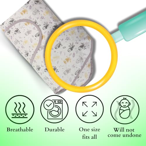 Miracle Blanket Swaddle Wrap, Baby Swaddle for Newborns, Aqua Stars - color: Aqua Stars