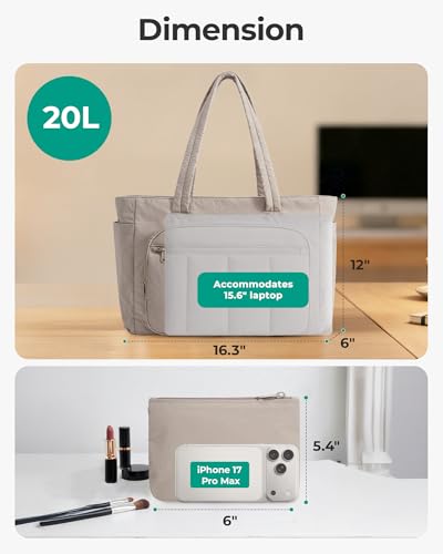 BAGSMART Tote Bag for Women, 2 Set Work Tote Bag with Zipper - color: Navy