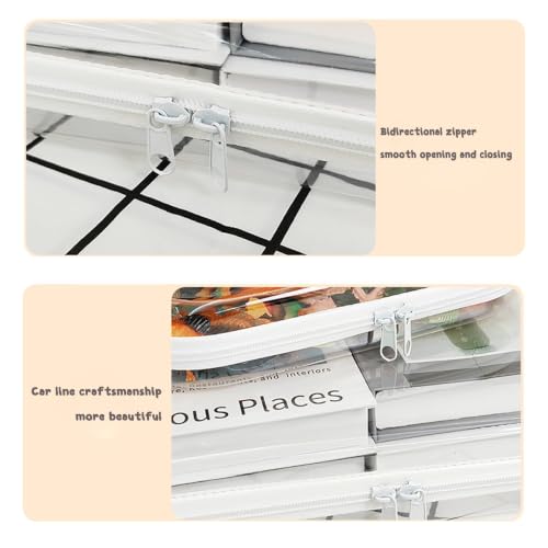2 Pcs Clear Hard Shell Plastic Zipper Storage Case for Makeup Toiletries