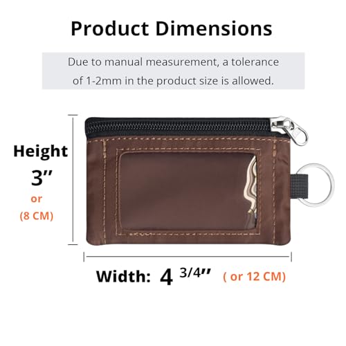 RFID 차단 여행용 지갑, 조절 가능한 랜야드 포함, 작은 나일론 지퍼 파우치 및 신분증, 신용 카드, 현금, 열쇠, 통근자용 배지 홀더, 커피., 끈이 달린 RFID 차단 여행용 지갑 - color: 커피.