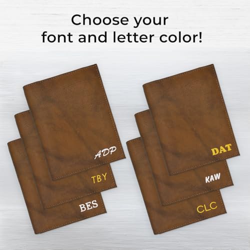 Deluxe Personalized Monogrammed Antique Saddle RFID Leather Passport Wallet - color: Antique Saddle, style: Deluxe