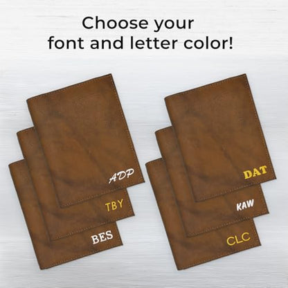 Deluxe Personalized Monogrammed Antique Saddle RFID Leather Passport Wallet - color: Antique Saddle, style: Deluxe