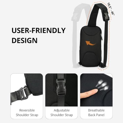 Swissdigital Design Crossbody Bag for Men, RFID Blocking Sling Bag with Adjustable Strap Use - color: Black