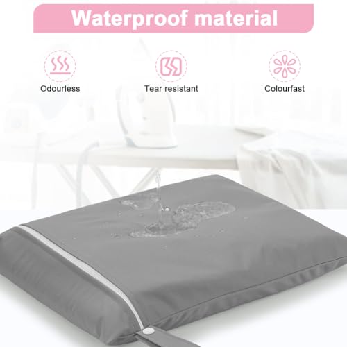 2PCS Wet Bags, Waterproof Reusable Cloth Diaper Bags, Grey + Blue - color: Grey & Blue - 2 Pieces - 30 x 40 cm