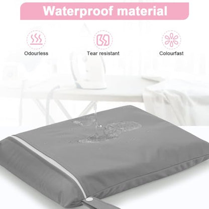 2PCS Wet Bags, Waterproof Reusable Cloth Diaper Bags, Grey + Blue - color: Grey & Blue - 2 Pieces - 30 x 40 cm