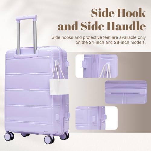 Merax Luggage Set,3 Piece Hardside Suitcase Set,20/24/28inch Luggage - color: 08Purple, style: 20/24/28