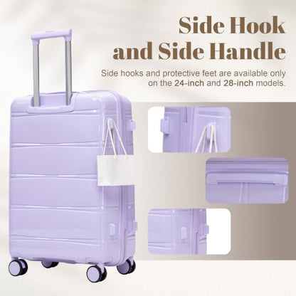 Merax Luggage Set,3 Piece Hardside Suitcase Set,20/24/28inch Luggage - color: 08Purple, style: 20/24/28