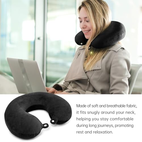 2 Packs Travel Neck Pillow Cover, Reusable U Shaped Washable Cover (black) - color: Black