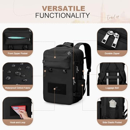 Maelstrom Travel Backpack for Men Women, 15.6" Laptop with Shoe Compartment - color: Black, size: 15.6 inch with shoe compartment