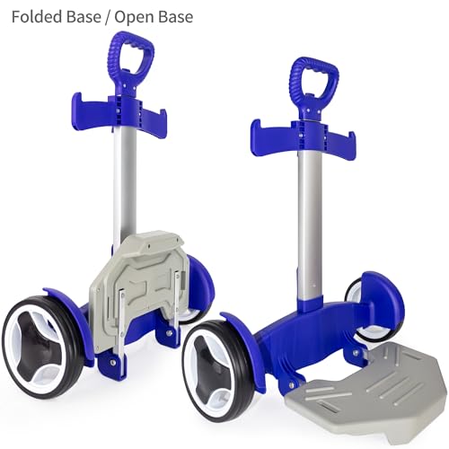 Rolling Backpack Cart, Folding Luggage Cart with Quiet Wheels - Blue - color: Royal Blue, size: Quiet Large Wheels
