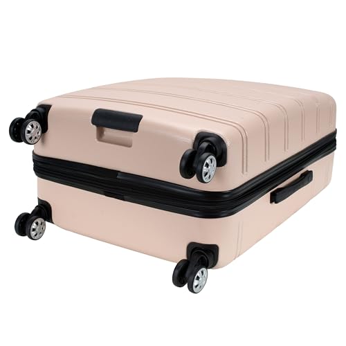 Rockland Melbourne Hardside Expandable Spinner Wheel Luggage, Checked Large 28", Champagne - color: Champagne, size: Checked Large 28"
