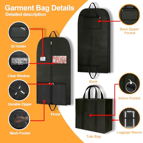 Men's Suit Garment Bag, Business Travel Garment Bag with Shoe - size: (2 set ) 54"