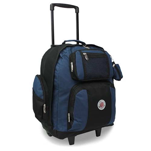 World Traveler Transworld 22-Inch Carry-On Rolling Backpack - BlackNavy - color: Blacknavy