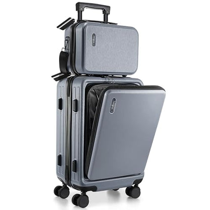 TRAVELARIM 20 Inch Carry On Luggage 22x14x9 Airline Approved Suitcase | Expandable, Laptop Compartment, Durable Hard-shell, Scratch-Resistant, 360° Spinner Wheels, TSA Lock, Cosmetic Case, Grey - color: Grey, size: Carry-on 20 Inch