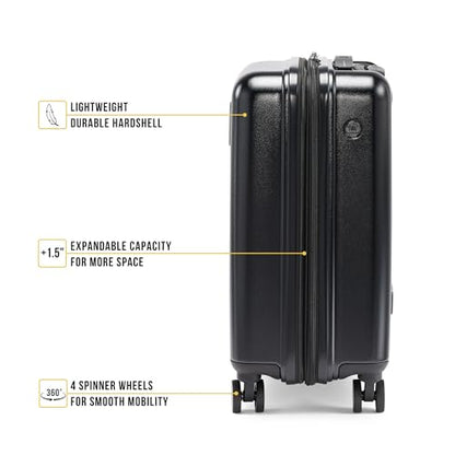 DKNY On the Go 21" Hardshell Lightweight Expandable Carry-On Luggage with Spinner Wheels,Black - color: Black, size: 21" Carry-On Luggage