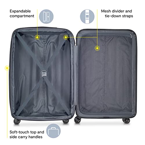 Delsey Luggage Helium Aero, International Carry On Luggage, 19", Front Pocket Hard Case Spinner Suitcase, Brick Red | Expandable Suitcase, Lightweight Hardside Polycarbonate, Four Spinner Wheels, Open Front Pocket, TSA Lock - color: Brick Red, size: Carry