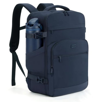 mibasies 40L Travel Backpack for Women & Men: Flight Approved Carry On Backpack, TSA Personal Item Bag with Water Bottle Pocket, Weekender Essentials Backpacks fits 17" Laptop - Navy - color: Navy, size: X-Large