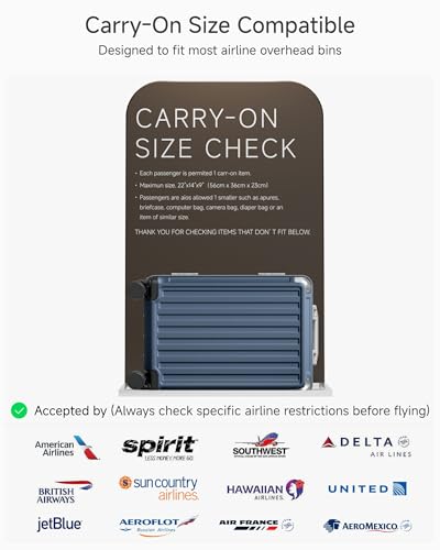 LUGGEX 20 Inch Zipperless Carry On Luggage, Ocean Blue - color: Ocean Blue, size: 20 Inch