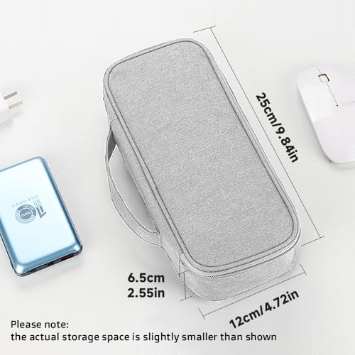 Teskyer Tech Organizer Pouch with Handle, Grey - color: Grey, size: Single Layer