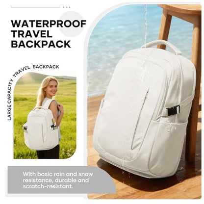 suwasp Travel Backpack for Women Airline Approved Carry On, Large Laptop Backpack for Men, Flight Approved Luggage Backpack (Beige-with Toiletry Bag) - color: Beige-with Toiletry Bag