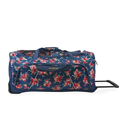 Pacific Coast Signature Women's 32" Large Rolling Duffel Bag, Rose Garden Navy One Size - color: Rose Garden Navy