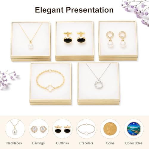 Jewelry Gift Boxes, 40 Pack 3.5x3.5x1 Inch, Brown - size: 3.5x3.5x1 Inch (Pack of 40)
