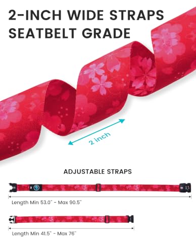 Travelkin Luggage Straps TSA Approved, Suitcase Straps with TSA Lock - color: Sakura