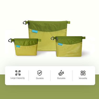 pack all Water-Resistant Zipper Pouch, Mesh Zipper Bag, 10.23"x7.48" - color: Green, size: Medium