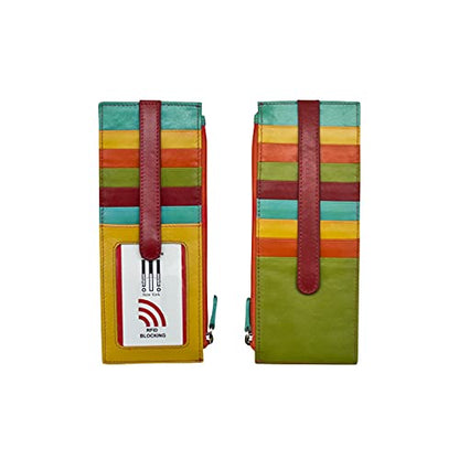 ili New York RFID Blocking Long Double Sided Slim Wallet - Citrus - color: Citrus