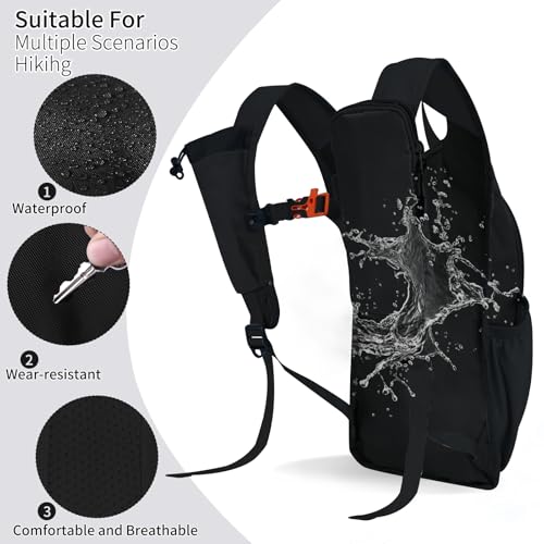 Small Hiking Backpack Packable Lightweight for Women Men - color: Black, size: 10L